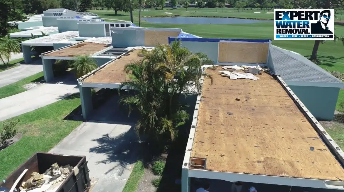 Tornado damaged condos in Bradenton, FL