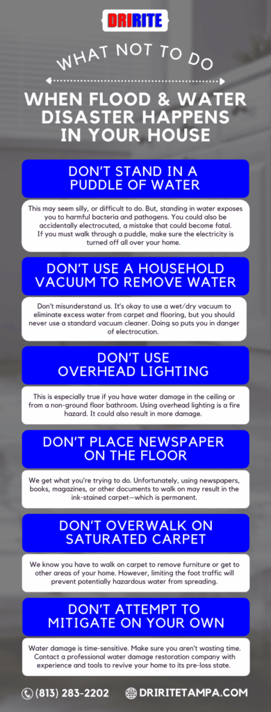 What Not to Do When Flood & Water Disaster Happens in Your House